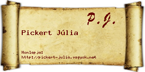Pickert Júlia névjegykártya